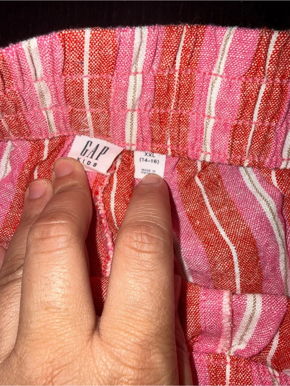 Girls Pink Striped 2-Piece Linen Blend Outfit Sleeveless